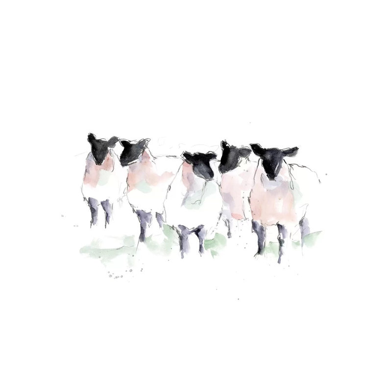 Minimalist Watercolor Sheep I by Ethan Harper - Painting, No Mat, Wrapped Canvas, 12" H x 18" W x 1.5" D