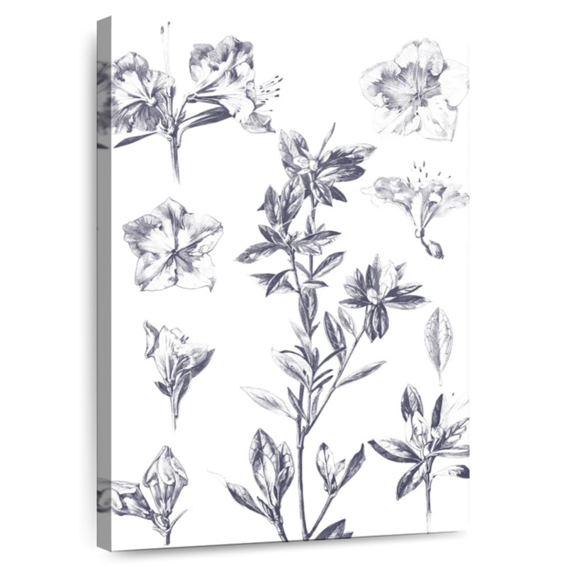 Harnek Lithograph Florals I - bleu, H 24 po x l 16 po