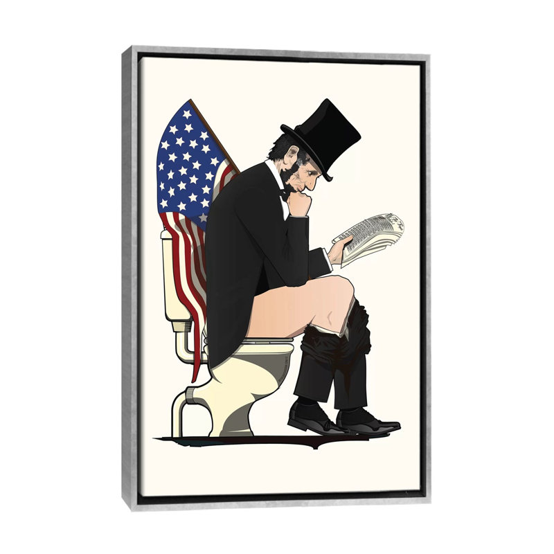 Abraham Lincoln on the toilettes - impression d'art graphique, H 60 po x l 40po x P 1,5 po, Aucun mat
