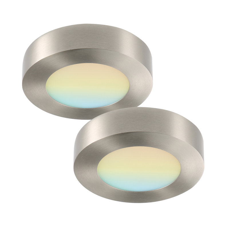 5.5 in. Round Color Selectable Integrated LED Flush Mount Downlight, Gray