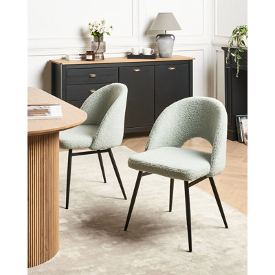 Onaga 46 cm H Boucle Side Chair in Green
