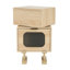 TABLE D'APPOINT ROTATABLE EN MDF DE RANGEMENT ROBOT, COULEUR NATURELLE
