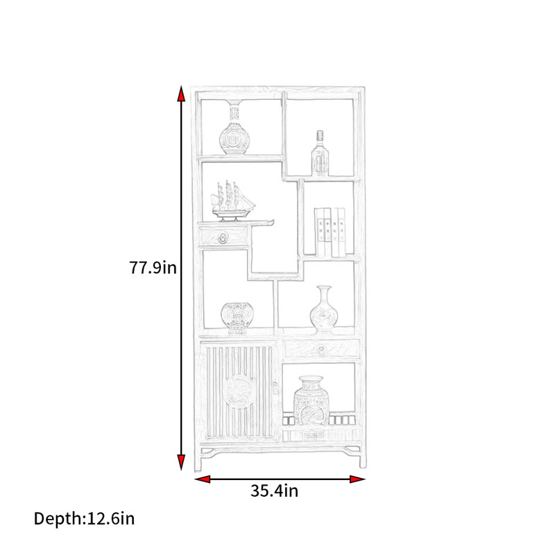 Nouvelle bibliothèque de style rétro chinois minimaliste