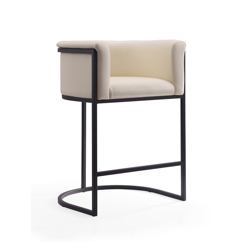 Svala Upholstered Counter Stool with Metal Frame, Cream, Counter Stool (25.5" Seat Height), 1