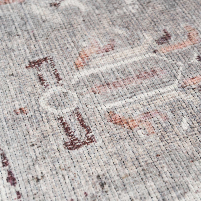 Machine Washable Grey Traditional Persian Style Distressed Living Room Area Rug, Rectangle 120 x 170cm