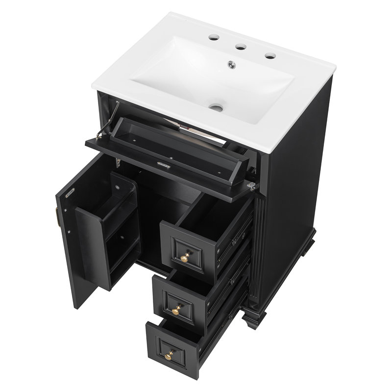 Meuble-lavabo 24 po avec lavabo, Black