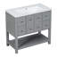 36'' Bathroom Vanity With Undermount Sink,Free Standing Vanity Set With 4 Drawers& Soft Closing Doors,Solid Wood Frame Bathroom Storage Cabinet-102299710