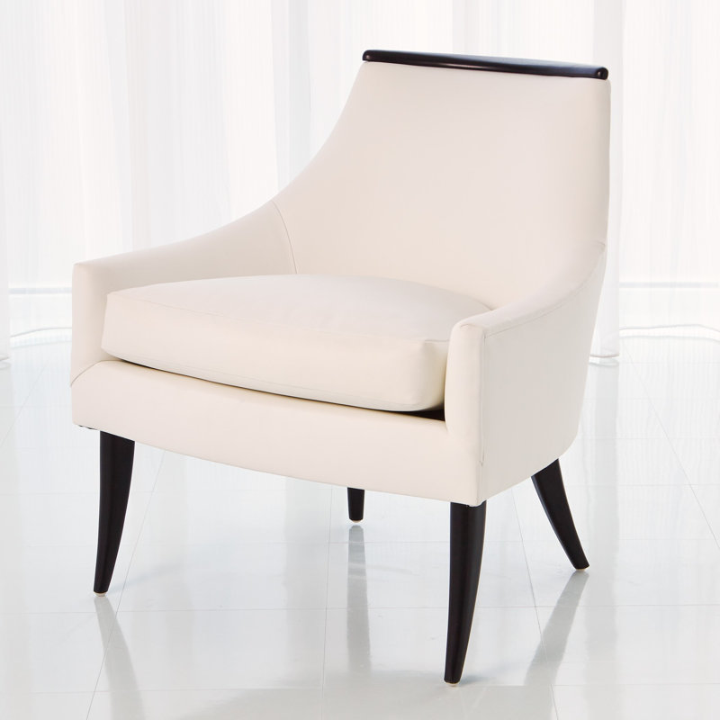 Fauteuil Boomerang - Cuir blanc, Cuir véritable blanc, Ébène