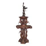 Fountain - Eleven feet tall Bronze, Tiered Outdoor pond Fountain - Size: 55" x 55" x 135"H