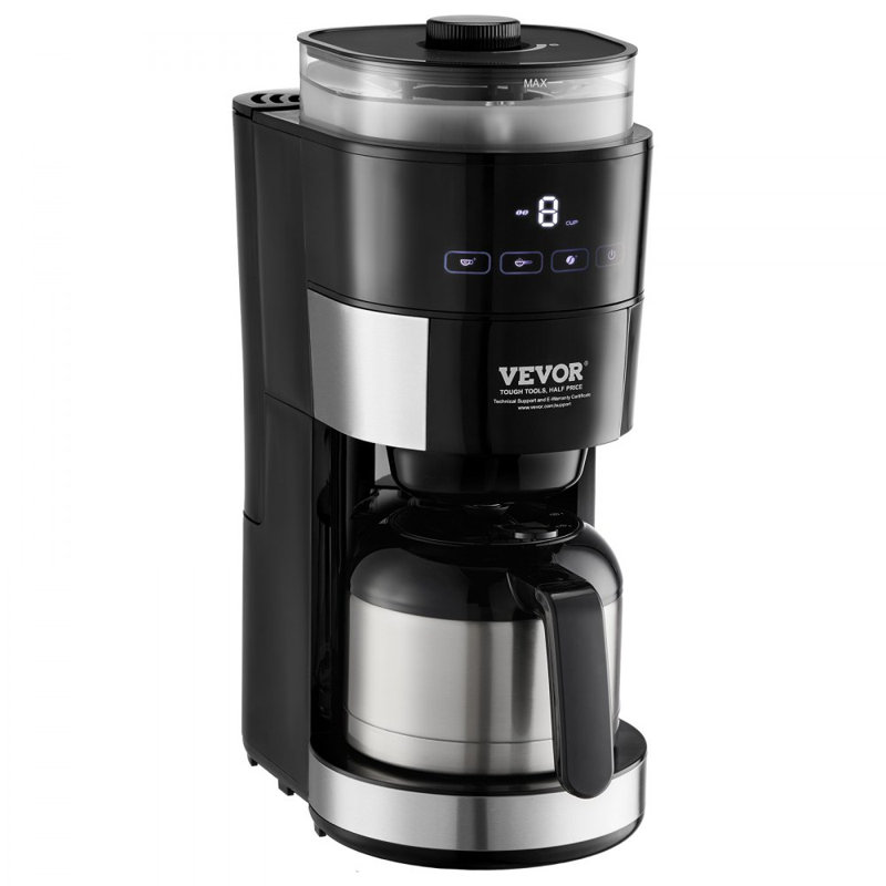 Machine à café filtre 8 tasses avec contrôle de la force d'infusion