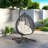 Versatile Hanging Egg Chair With Pe Rattan Hollowed-out Design, Iron Base, A Headrest And Cushion-1229021134