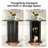 3-piece Round Pedestal Tal Dining Set With Cane Back Cantilever Chairs-1678226638-1678226633