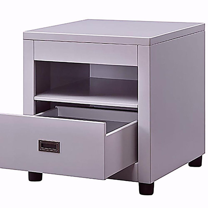 Dove grey storage end table