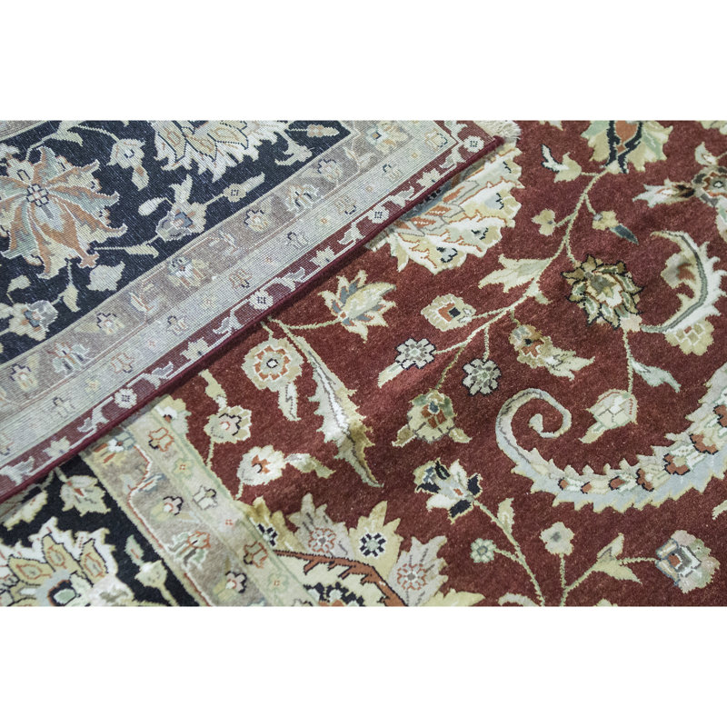 Hand Woven Silk and Wool Oriental Area Rug, Rectangle 10' x 13'9"