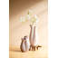  Ensemble de 2 vases cannelés en céramique - ouverture de table double - 14,5 po de hauteur