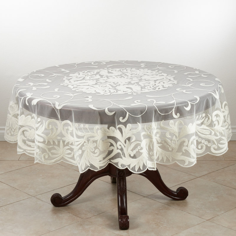 Alessandra Embroidered Tablecloth, Ivory