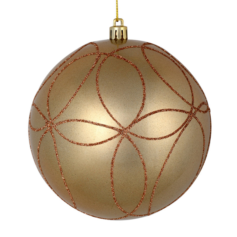 Ornement boule bonbon avec cercle scintillant, Café café au lait