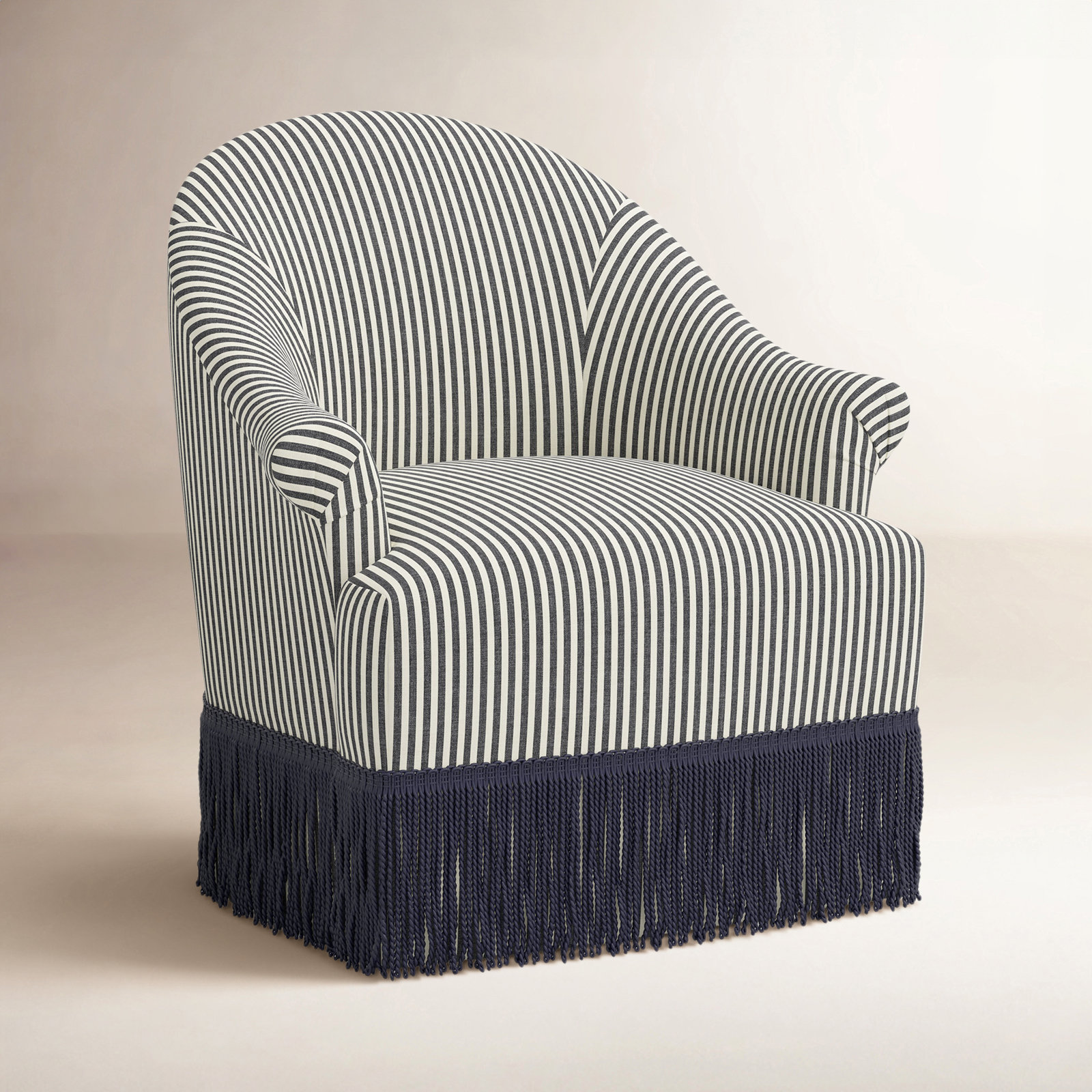 Marie Swivel Chair, Jane Stripe Carbon