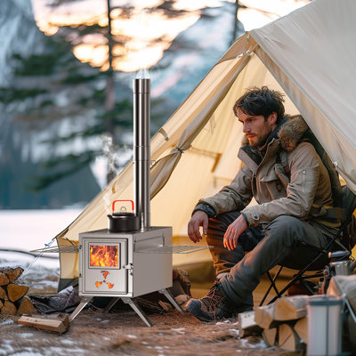 HOT Wall Tent Camping Wood Stoves For Tents Portable Wood