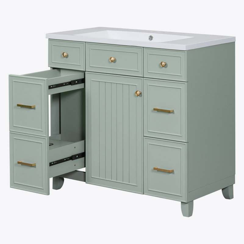 Ensemble de meuble-lavabo vert 36 "avec lavabo