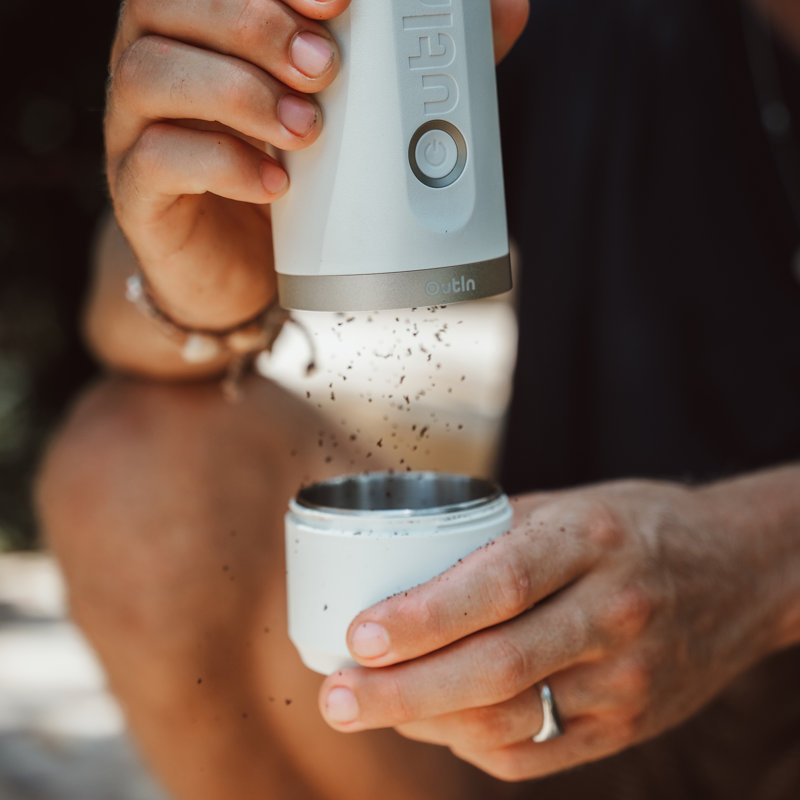 OutIn Fino Coffee Grinder, Sandstone White