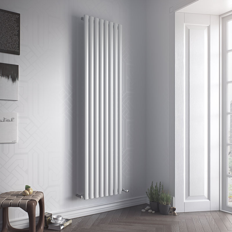 Angela Vertical Designer Radiator, White, 150cm H x 41cm W x 9cm D
