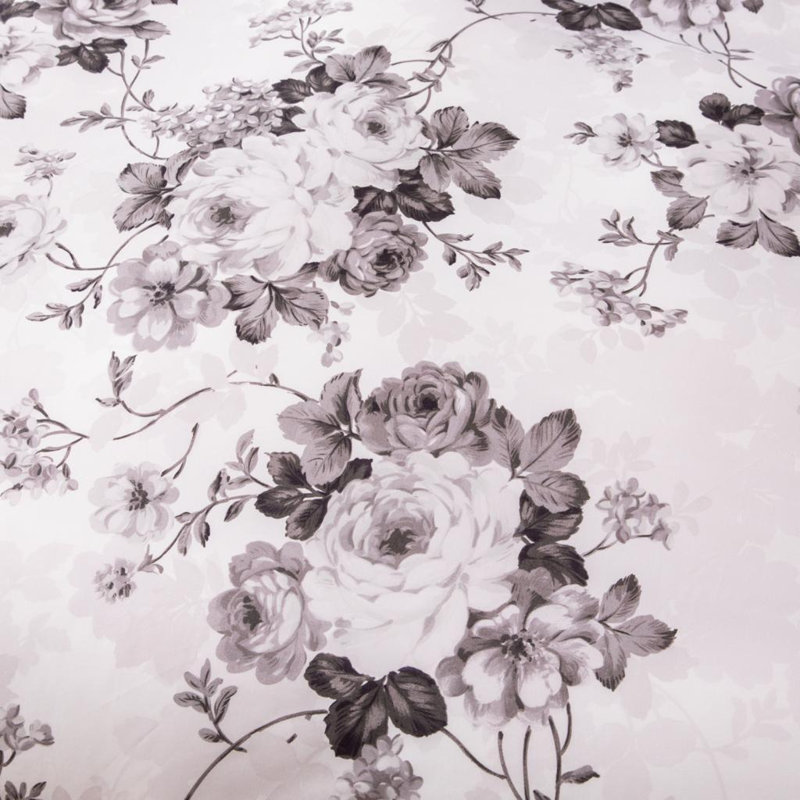 Bedding, Super King Duvet Cover + 2 Standard Pillowcases, Grey Floral
