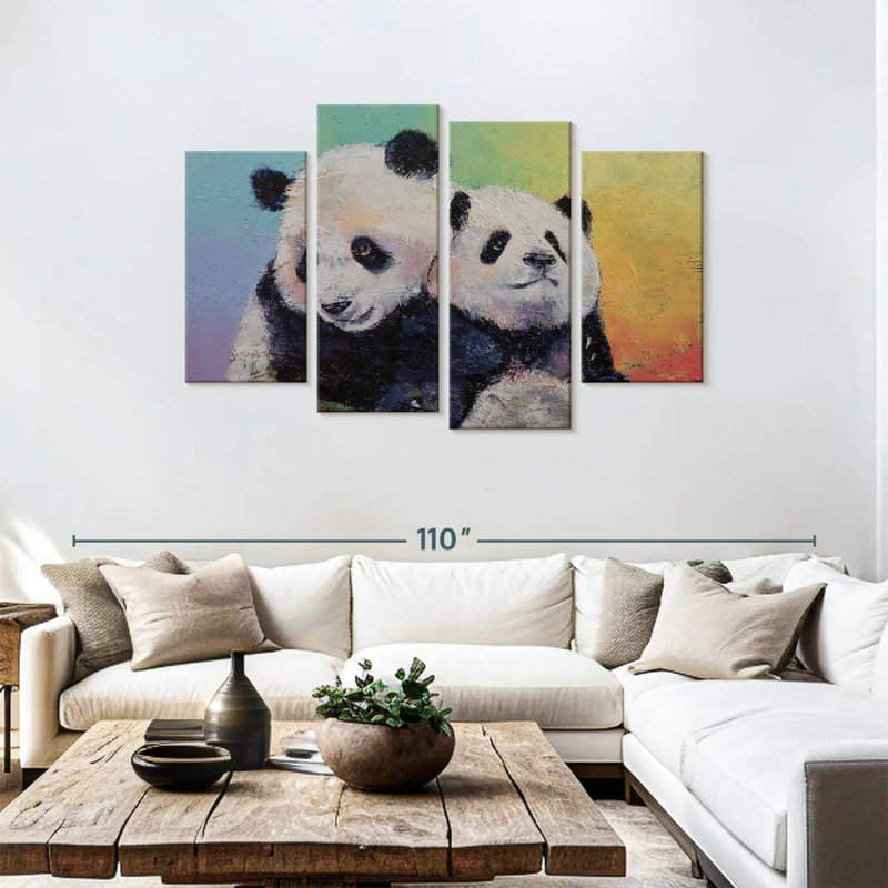 Brampt Panda Hugs, 48" H x 75" W