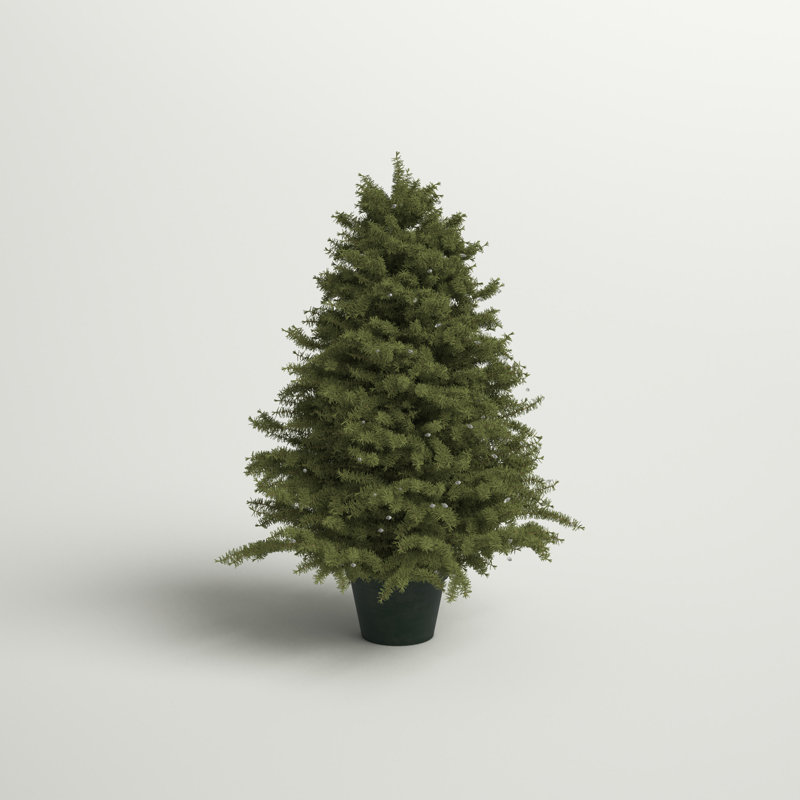 36" H Pre-Lit PVC and PE Potted Artificial Christmas Tree