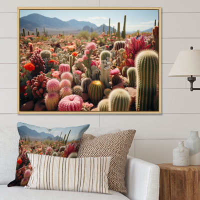 " Green Pink Cactus Field II "
