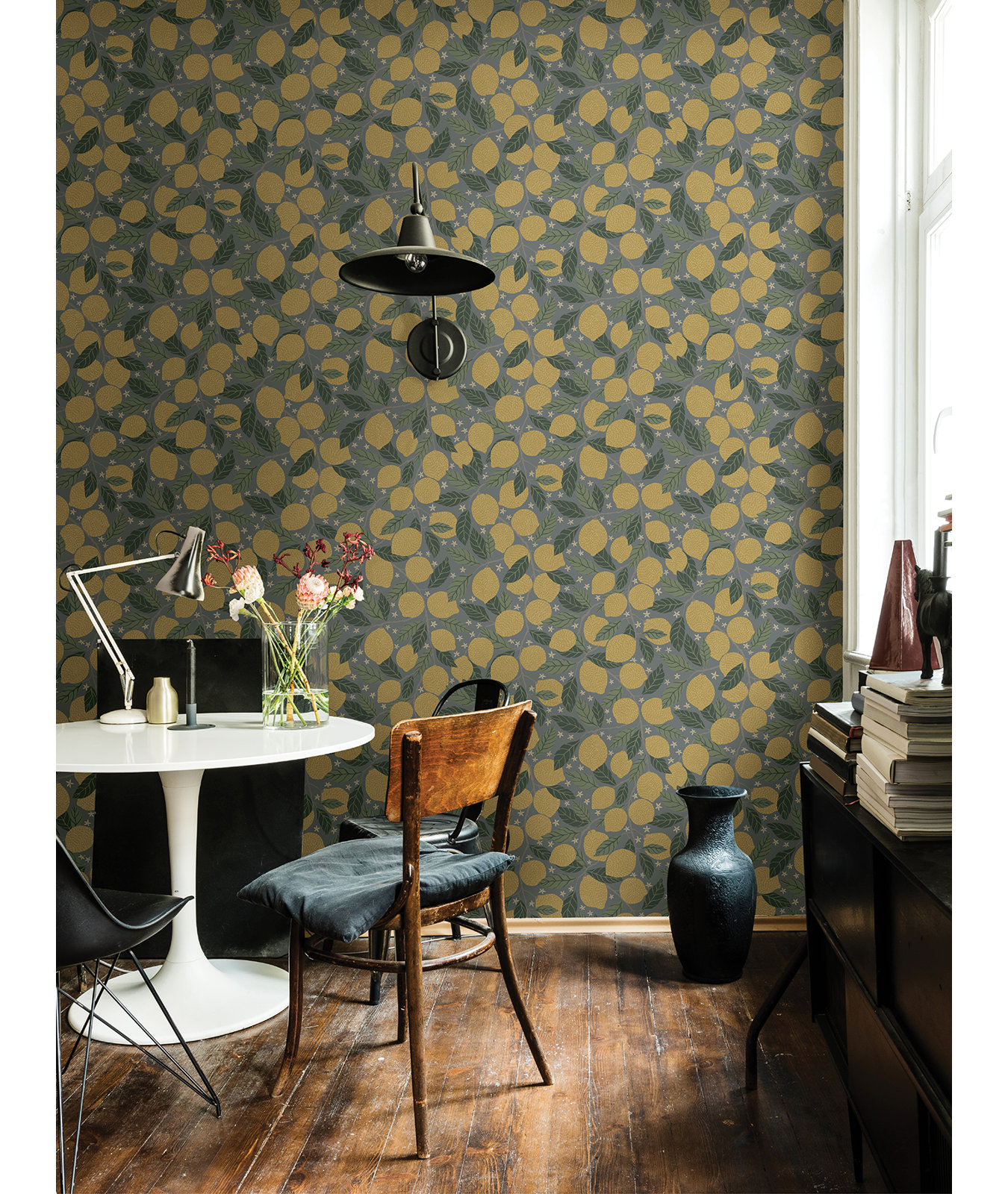 Aina Garden Fruit Wallpaper, Blue Yellow