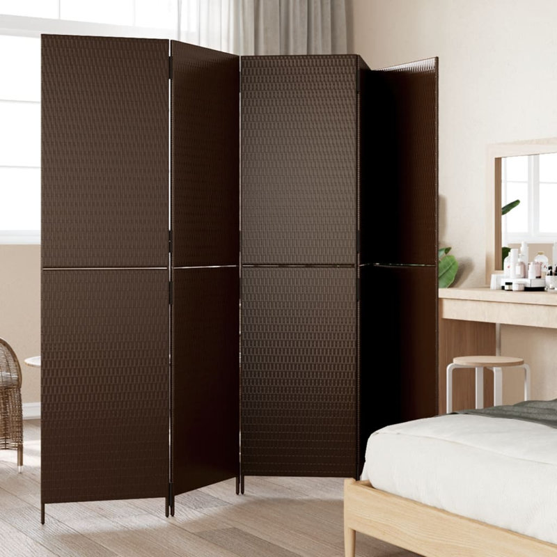 Neyzer Folding Room Divider, Brown, 5, 200cm H x 245cm W