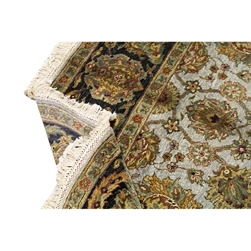 Tapis gris et noir noué à la main de haute qualité