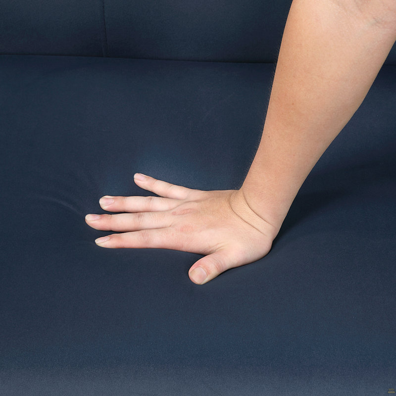 Chaise d'appoint rembourrée, fauteuil contemporain capitonné, fauteuil confortable, Marine