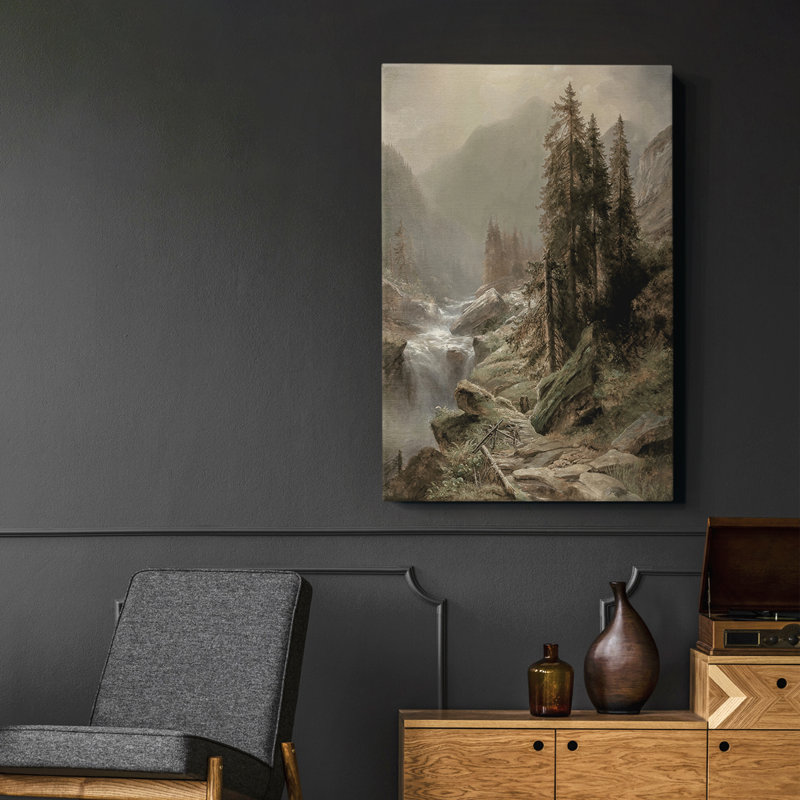 Paysage rétro - impression sur toile tendue, H 13 po x l 9 po
