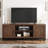 Farmhouse TV Stand for 75 inch, Grey Entertainment Center with Metal Legs & Adjustable Shelves-2119576554