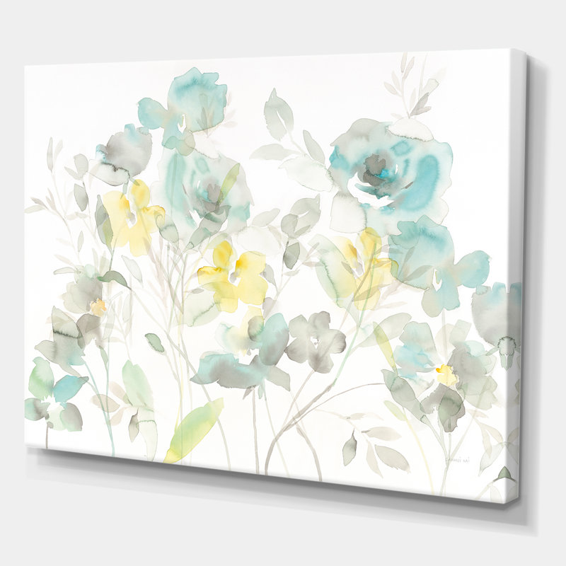«Aqua Rose Natural Element», reproduction d'art sur toile tendue, H 30 po x l 40 po x 1,5 po