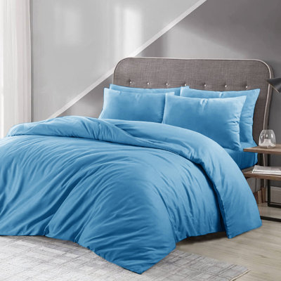 Lameya Luxury Microfibre 200 TC Duvet Cover Plain Bedding Sets with Pillowcase