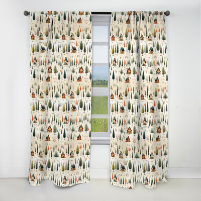 Cozy Cabin Countryside - Floral Curtain - Velvet Blackout Floral Curtain - 1 Panels