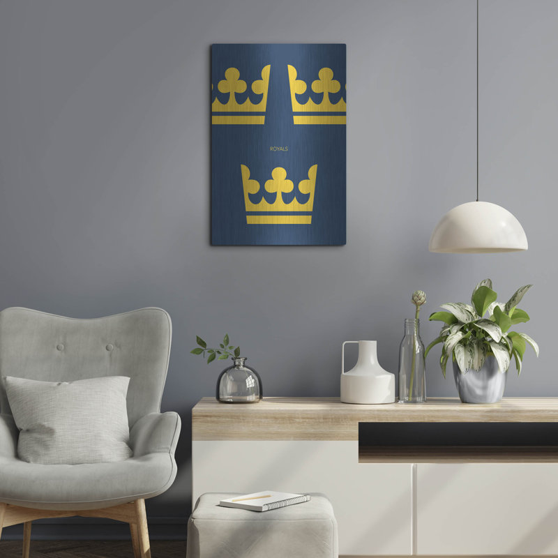 «Royals» par Andreas Magnusson, art mural en métal, H 24 po x l 16 po