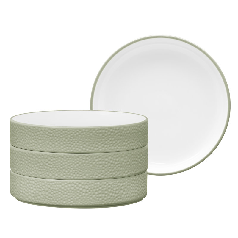 Noritake Colortex Stone Stax Deep Plates, 7 1/2", 12 Oz., Sage