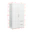 Armoire haute et armoire de cuisine, blanc - 2 portes, tiroirs, 5 espaces de rangement, panneau de particules de 15 mm, dossier de 3 m, armoire facile à nettoyer