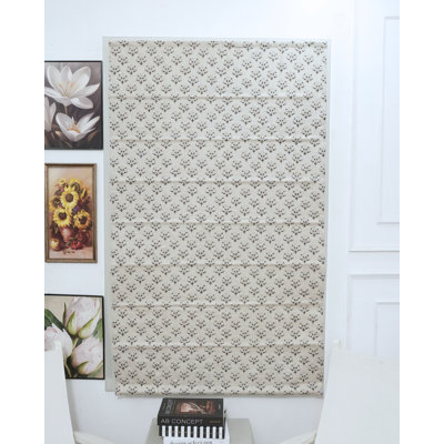 Habillage de fenêtre en lin imprimé à la main à motif de fleurs de lin romain brun Diwali pour cuisine, salle de bain et bureau
