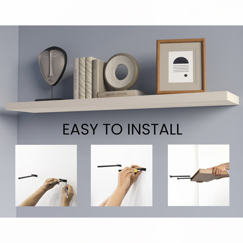 2 Piece Floating Shelf, White