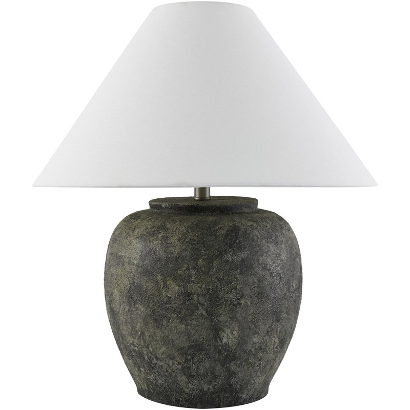 Trini Kiku Table Lamp, White, Charcoal