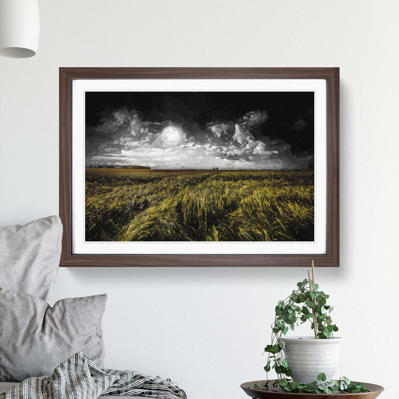 Full Moon over Germany - Picture Frame Graphic Art Print, Walnut Framed, 36cm H x 48cm W x 2cm D