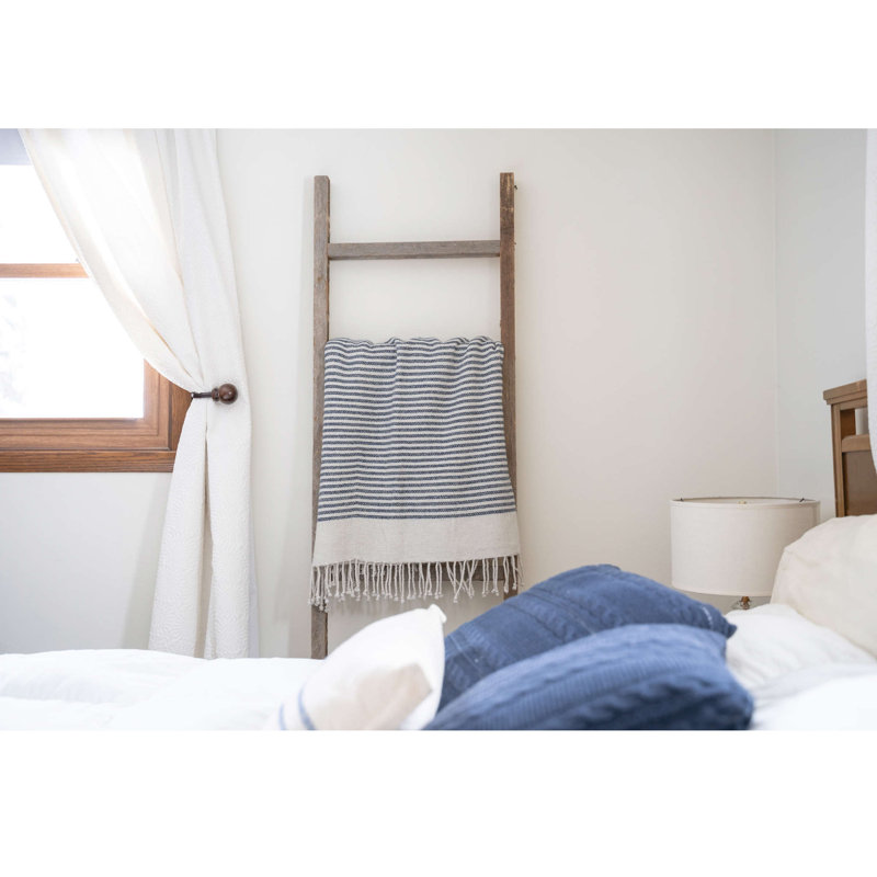 Étagère en bois rustique 6 marches, Gris patiné, H 72 po x l 18 po x P 3 po