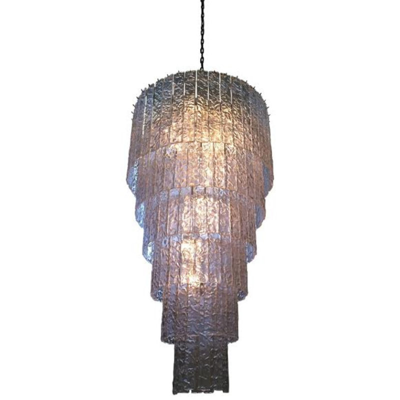 Dimmable Square / Rectangle Chandelier, Polished Nickel, Smoke, 42" Width x 42" Diameter x 58" Height