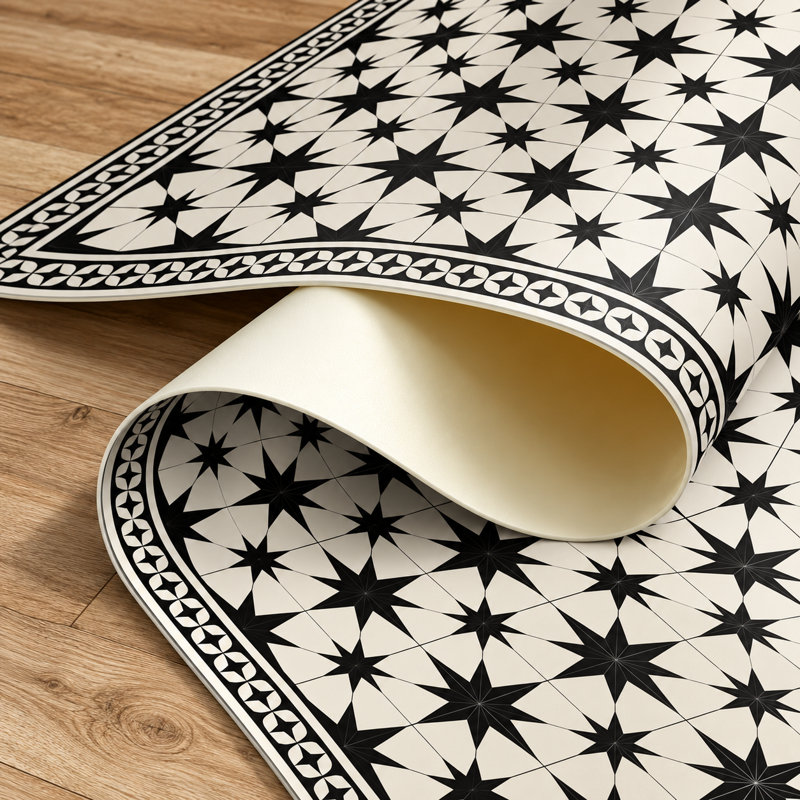 Tapis de cuisine noir NightSky, Rectangulaire 2 pi x 4 pi