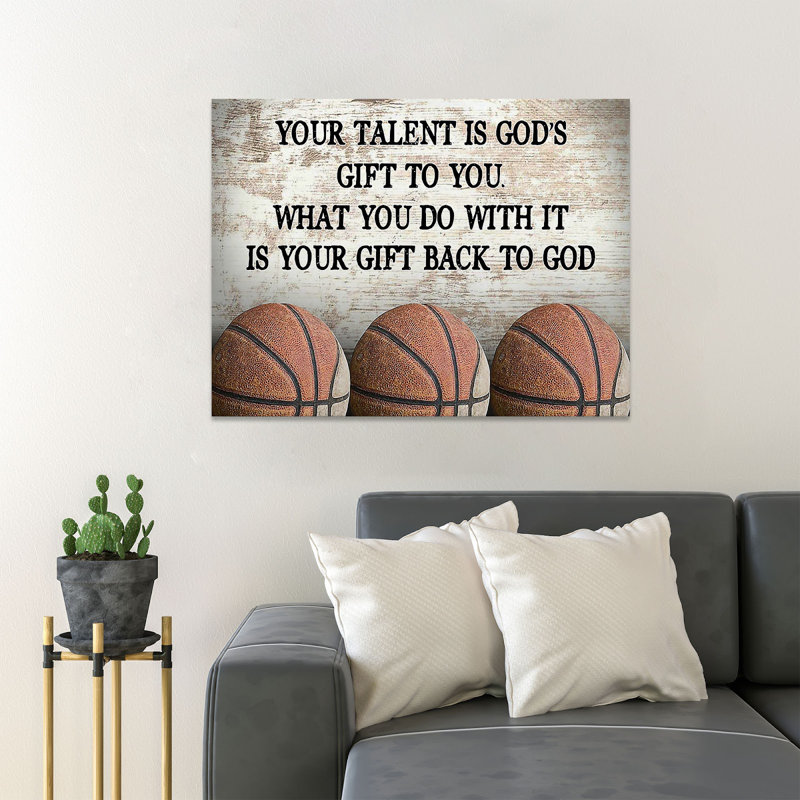 Three Balls - Your Talent Is Gods Gift To You - 1 pièce, impression d'art graphique rectangulaire sur toile tendue